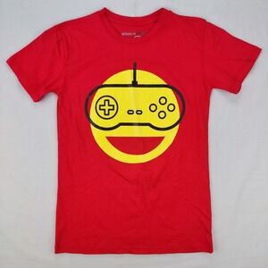Brooklyn Vertical T-Shirt Youth 14/16 Red Gamer Emoji Controller Graphic Cotton